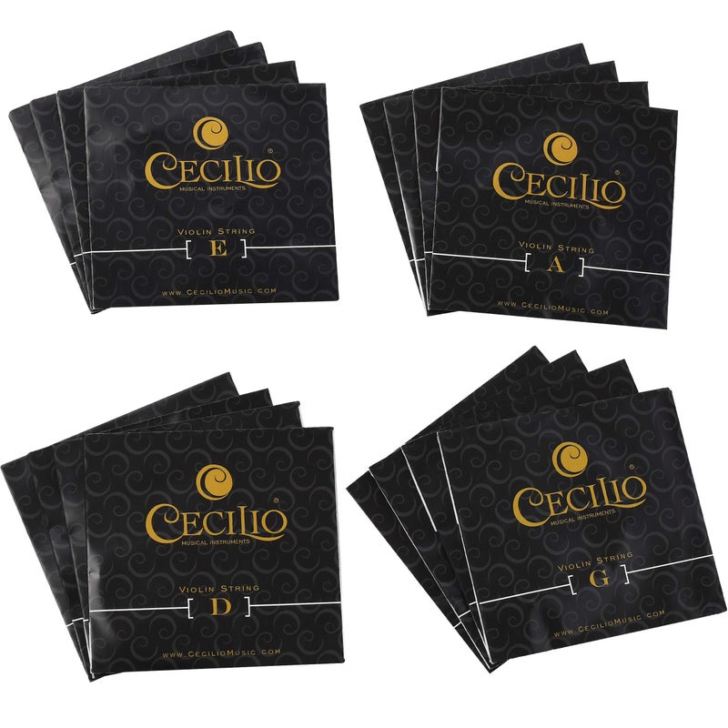 Cecilio Stainless Steel Violin Strings 4/4 Full Set with E, A, D, G Strings for Electric and Acoustic Violins - Reliable and Affordable Replacement for your Fiddle - Image 2