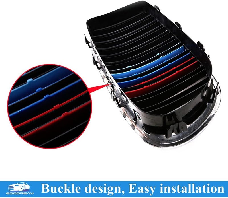 Goodream Tricolored Grille Insert Trims Compatible with F25 X3 2011-2017 or F26 X4 2014-2017 Accessories for w/Standard Kidney Grille (7 Beams) - Image 3