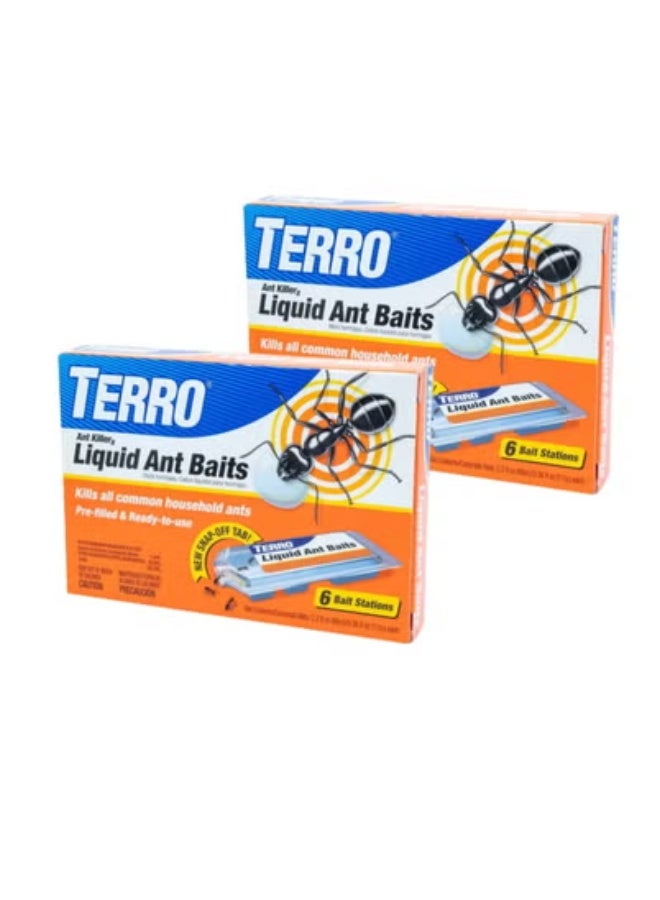 طُعم سائل للنمل شفاف، 6 قطع، 17*12*3 سم، صندوقان - Image 1