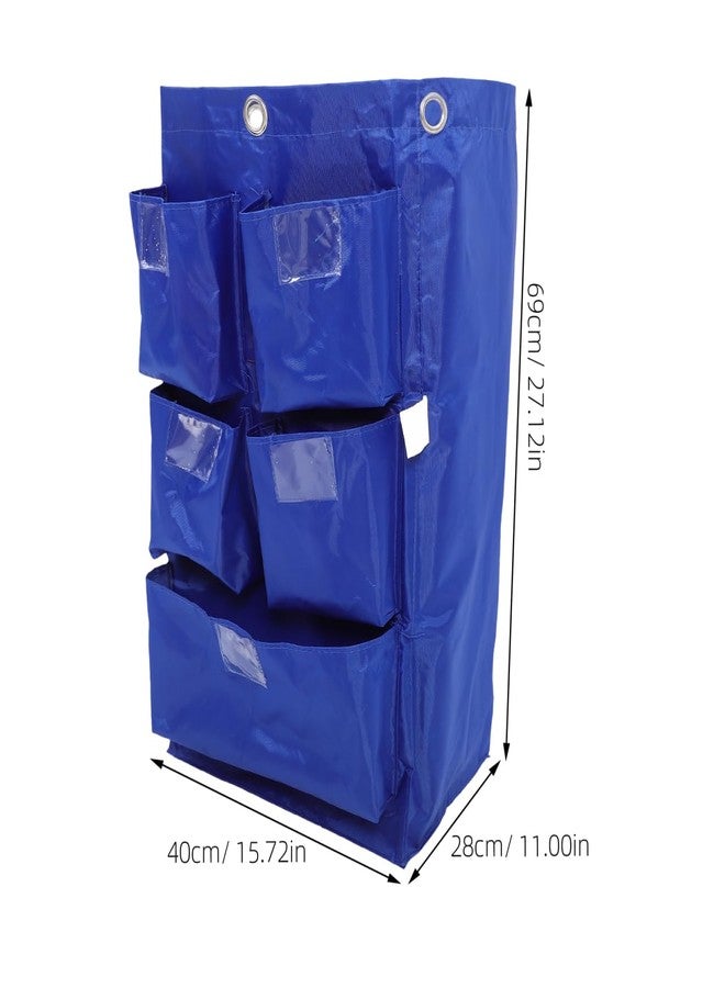 JECOMPRIS Cleaning Janitorial Cart Bag: Housekeeping Pushcart Garbage Storage Bag Replacement Cleaning Supplies Organizer for Trash Collection Blue - Image 4