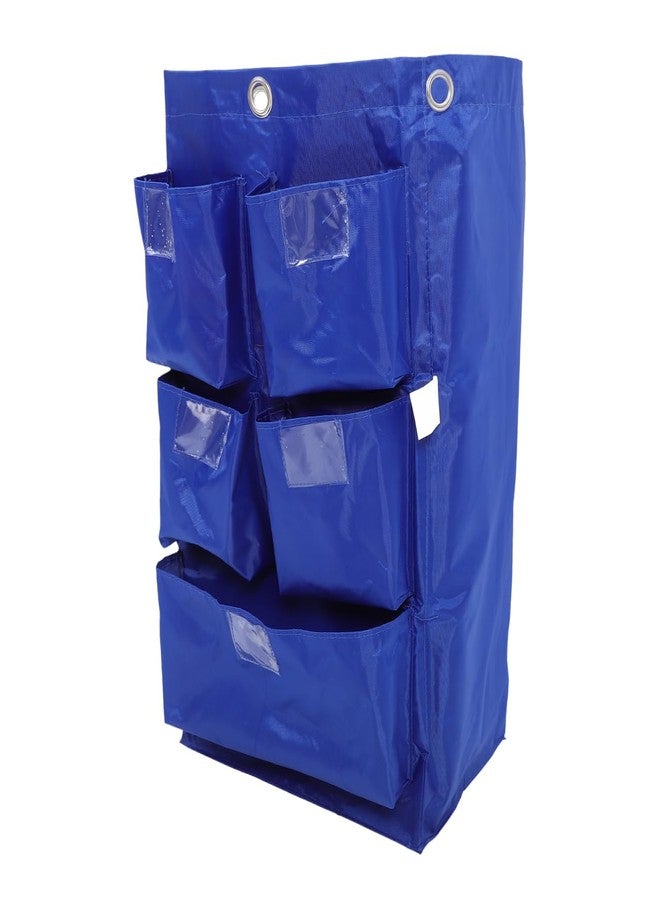 JECOMPRIS Cleaning Janitorial Cart Bag: Housekeeping Pushcart Garbage Storage Bag Replacement Cleaning Supplies Organizer for Trash Collection Blue - Image 1