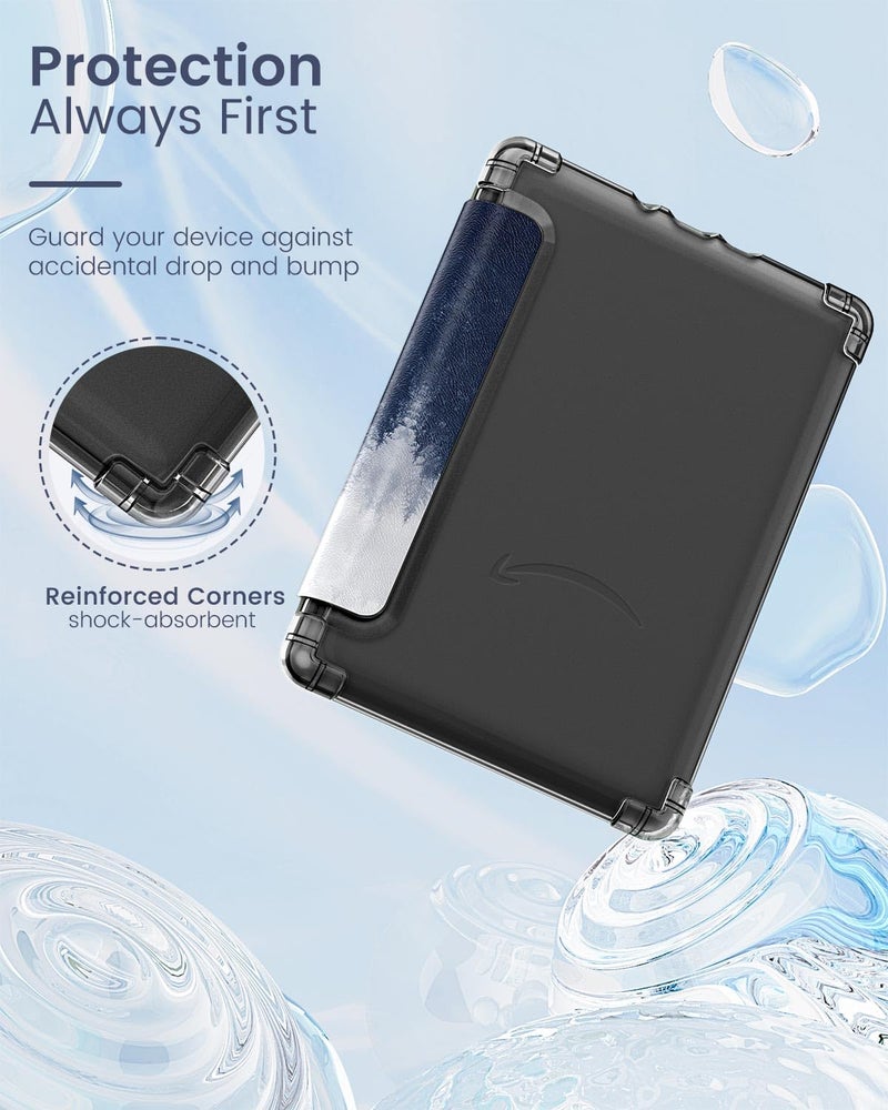 MoKo Case for 6" Kindle (11th Generation-2024/2022 Release), Ultra Clear Soft Flexible Transparent TPU Back Cover Light Shell with Auto Wake/Sleep for Kindle 11th Generation 2024, Gray Forest - Image 3