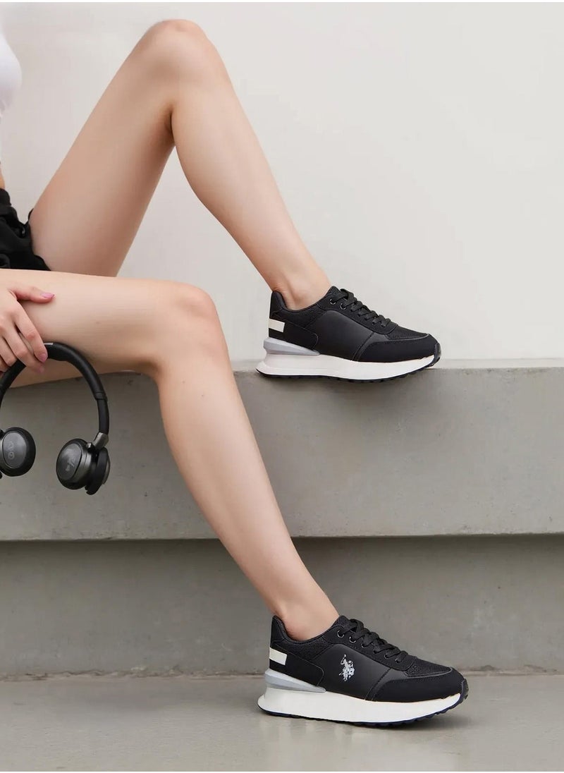 U.S. Polo Assn. - Women's Black Low-Top Sneakers - Lightweight with White Sole, Comfortable Casual Shoes - Image 1
