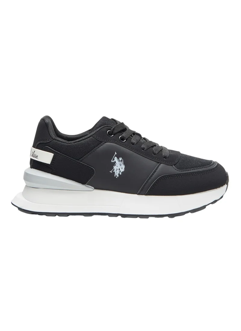 U.S. Polo Assn. Women's Black Low-Top Sneakers - Lightweight with White Sole, Comfortable Casual Shoes