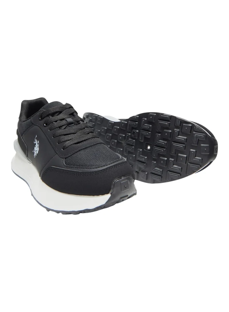U.S. Polo Assn. Black Women's Black Low-Top Sneakers - Lightweight Shoes with White Sole, Comfortable Casual for Women | Best Price UAE