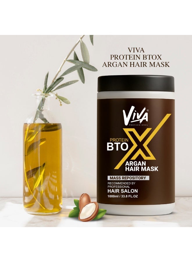 Viva Professional BTOX Argan Hair Mask 1000ml  Deep Conditioning Treatment - Image 2