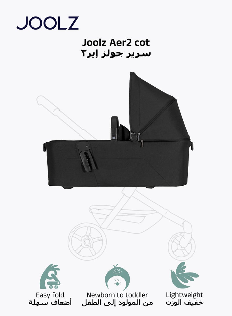 جولز سرير أطفال مدمج وخفيف الوزن إير² | طي ذاتي الوقوف | مناسب للأطفال حديثي الولادة | اللون الأسود الفضائي | مرتبة قابلة للتنفس | حماية من الشمس UPF 50+ | مدمج للغاية | 90x42x15 سم | 3.9 كجم - Image 1