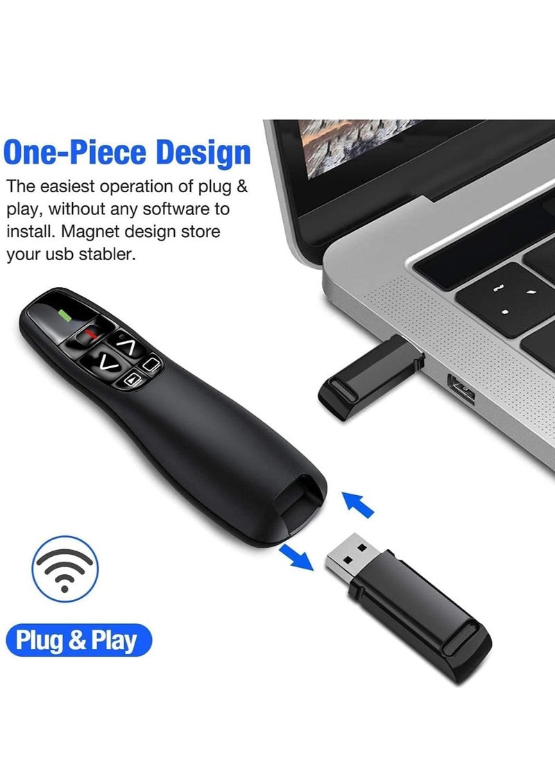 Generic - 2.4Ghz Wireless Presenter With Red Laser Pointer, PowerPoint Presentation Clicker for Windows and Mac, Remote Control for Slideshows, Keynote and More - Image 1