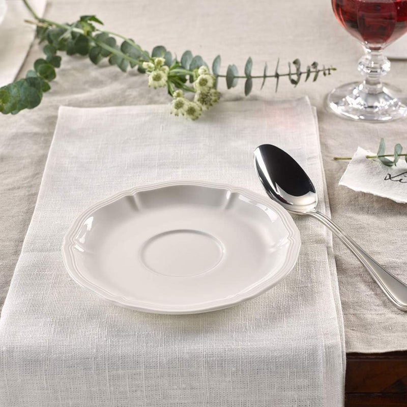 Villeroy & Boch Manoir Soup Saucer, 17 cm, Premium Porcelain, White - Image 1