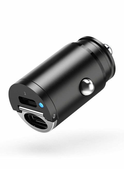 USB C Car Charger 30W, Smallest 4.8A Dual Port PD Phone Automobile Charger, Flush Fit Metal Adapter for iPhone 14/14 Pro/14 Pro Max/13 Pro/13 Max, Galaxy, iPad, MagSafe
