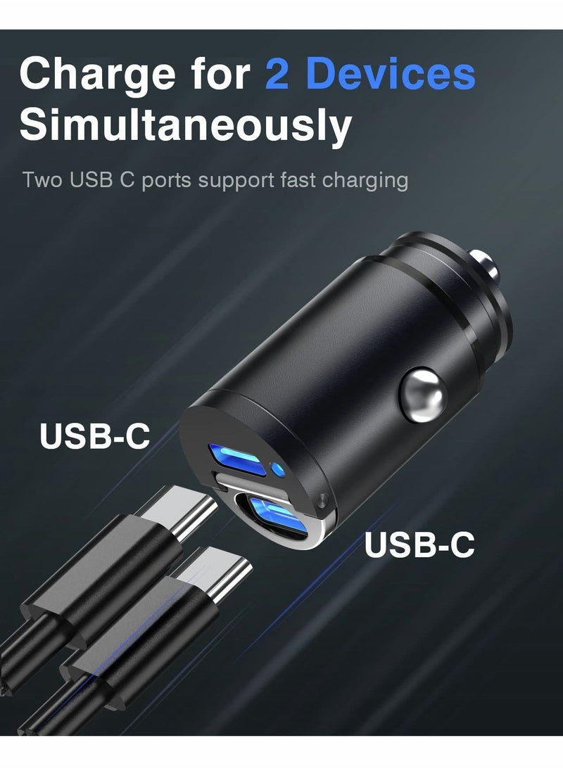 Y&D USB C Car Charger 30W, Smallest 4.8A Dual Port PD Phone Automobile Charger, Flush Fit Metal Adapter for iPhone 14/14 Pro/14 Pro Max/13 Pro/13 Max, Galaxy, iPad, MagSafe  - Image 3
