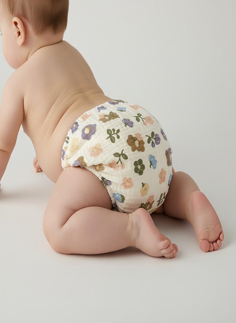 babyqlo Muslin Floral Potty Training Pants Set of 3 - Image 3