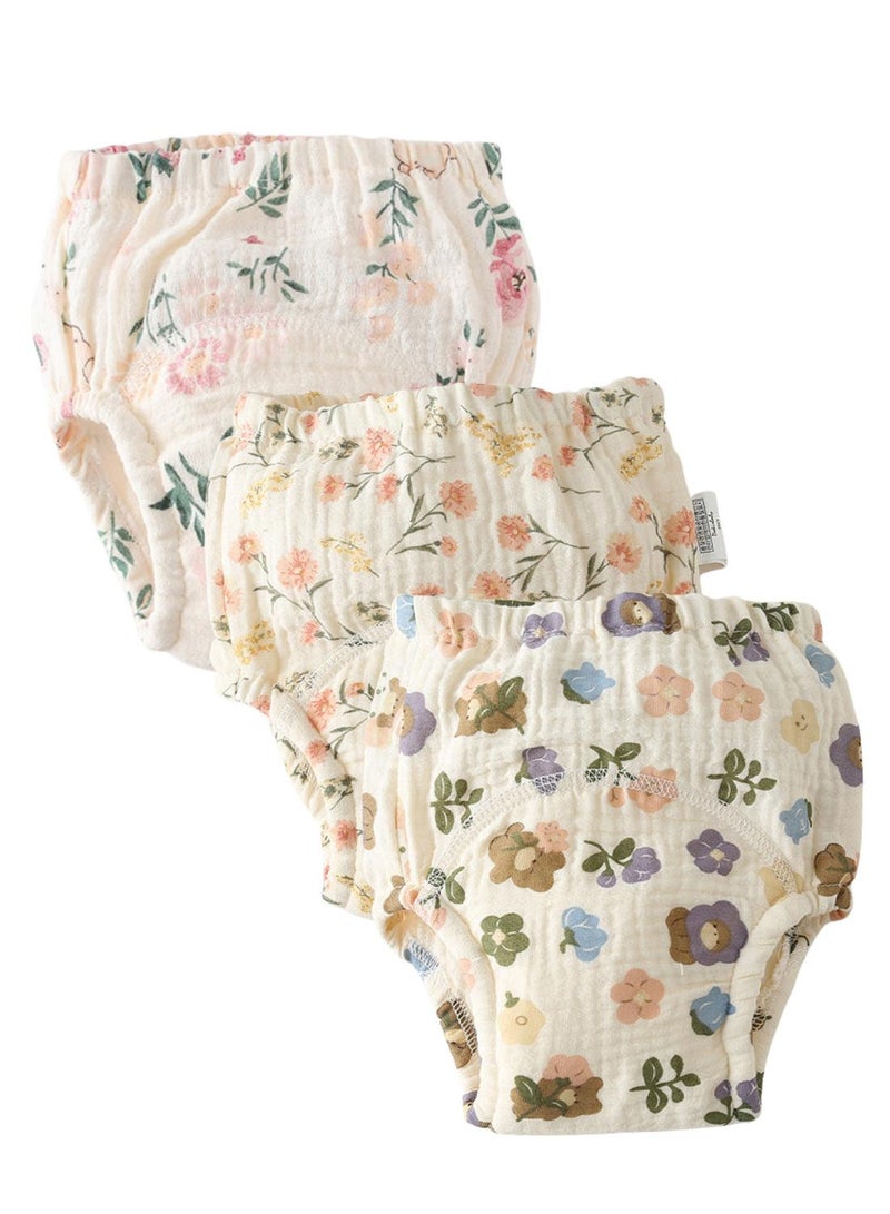 babyqlo Muslin Floral Potty Training Pants Set of 3 - Image 1