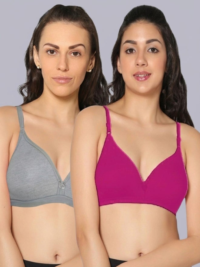 Eden Pack of 2 - Non-Padded Non Wired Cotton Blend T-Shirt Bra - Image 1