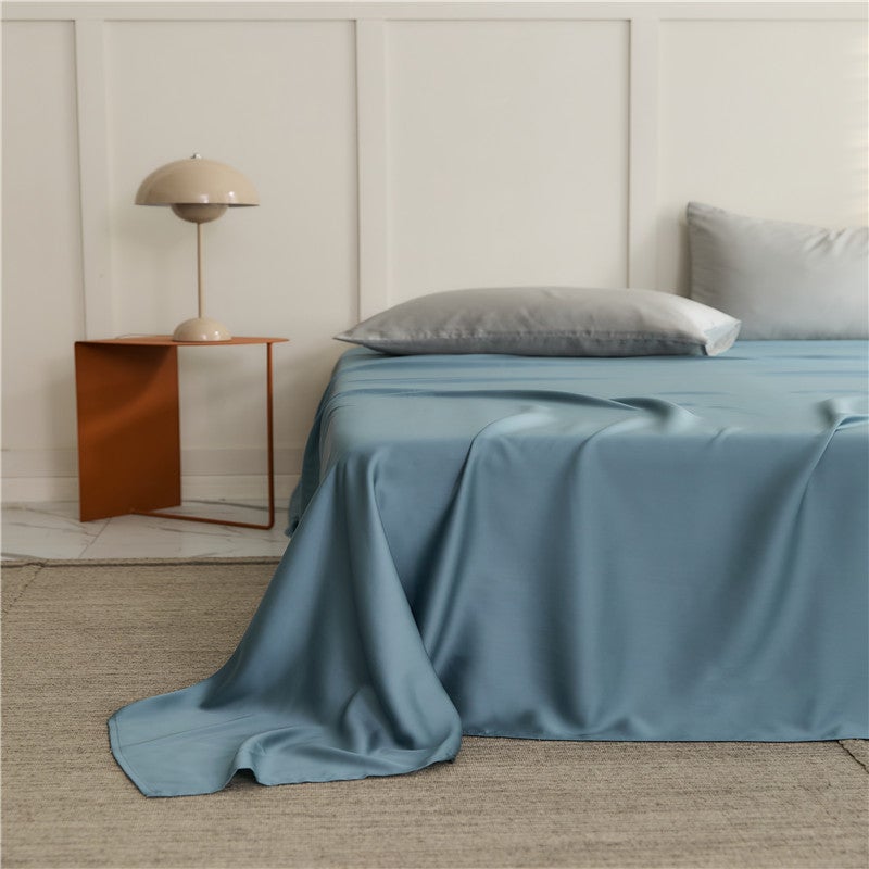 Solid Color 100 Lanjing Tencel Bed Cover Single Piece Summer Ice Silk Naked Sleep Lyocell Bed Cover Bed Sheet Quilt Cover - Image 1