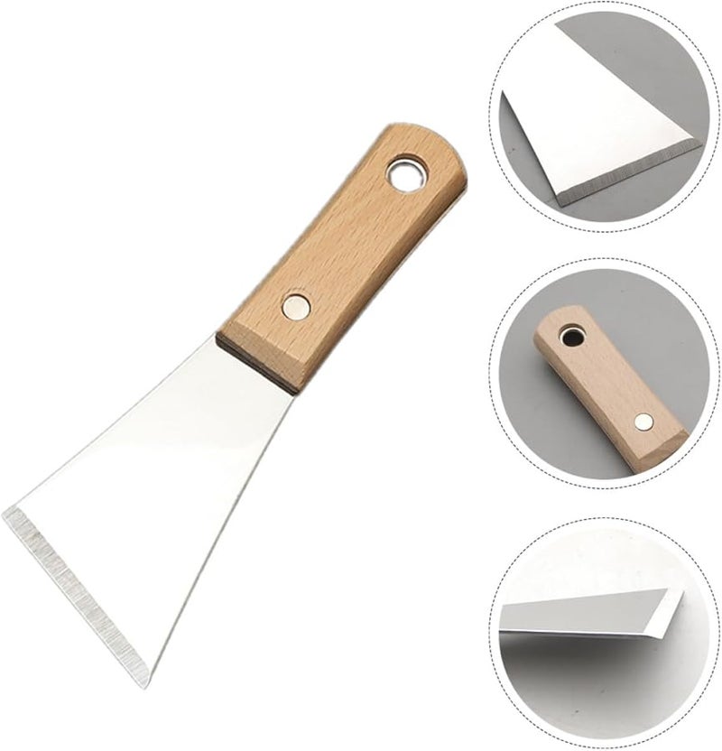 Stainless Steel Putty Knife Slanted Blade Scraper Tool For Drywall Glue Removal - Image 4