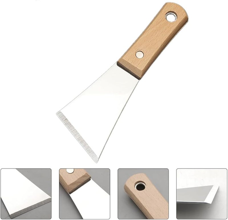 Stainless Steel Putty Knife Slanted Blade Scraper Tool For Drywall Glue Removal - Image 5