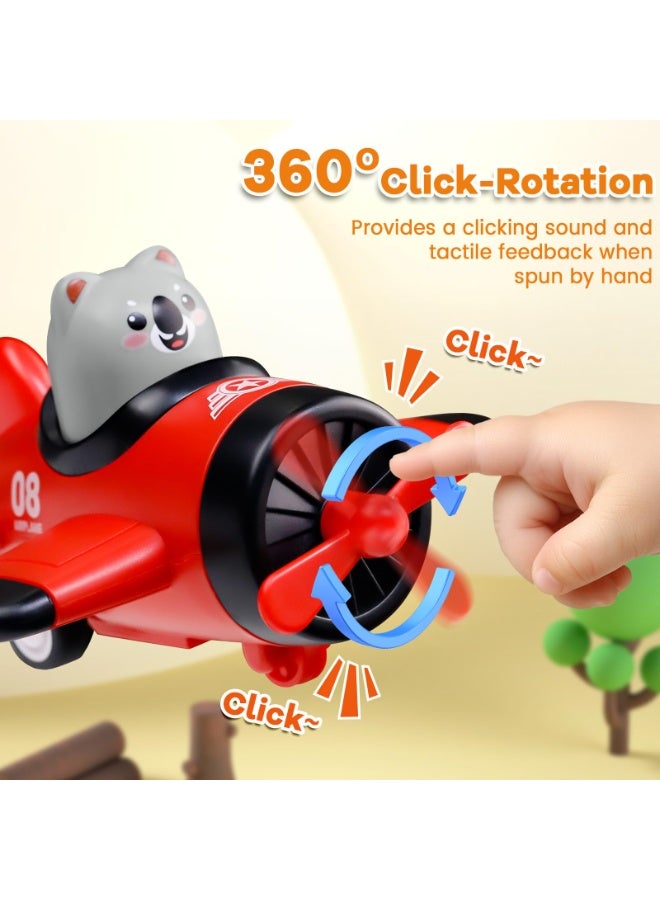 هالامودو 【4 قطع ألعاب طائرات حيوانات بالضغط】 ألعاب طائرات للأطفال ألعاب حركة بالضغط | مناسبة للأطفال فوق 3 سنوات | مادة ABS آمنة | حركة بالضغط + مروحة دوارة | تحريك المروحة يصدر صوتًا | حواف ناعمة وآمنة | تنمية التركيز والتنسيق بين اليد والعين | هدية لطيفة للتفاعل بين الوالدين والطفل - Image 3