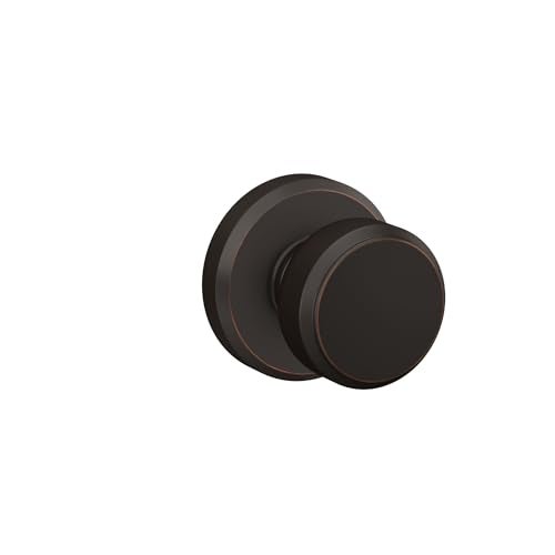 SCHLAGE Knob with Greyson Trim Non-Turning Lock, Aged Bronze (F170 BWE 716 GSN) - Image 1