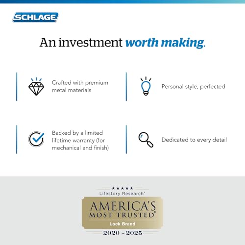 SCHLAGE Knob with Greyson Trim Non-Turning Lock, Aged Bronze (F170 BWE 716 GSN) - Image 2