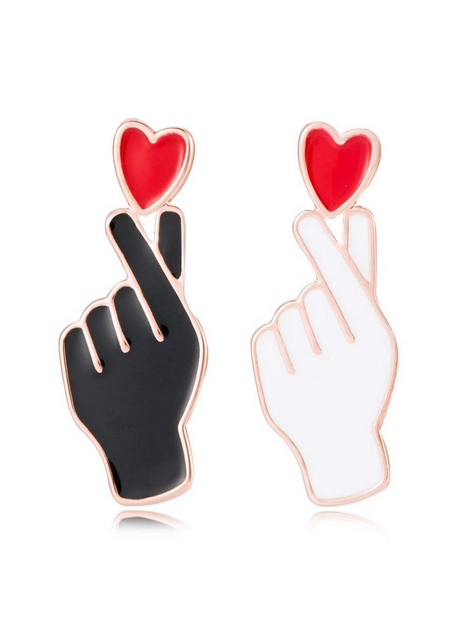 10K Gold Color White And Black Enamel Finger Heart Pin And Brooch(Rose Gold) - pzsku/ZEA4F8DAB22DA0DE445E8Z/45/_/1735214675/94cb67d0-082d-4614-910f-e0e2700bb3e1