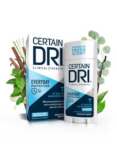 CERTAIN DRI Certain Dri Everyday Strength Clinical Solid Antiperspirant, Hyperhidrosis Treatment for Men & Women, Long-Lasting 72hr Protection, Effective Sweat Control, Travel Friendly, Fresh Scent, 2.6oz  - Image 1