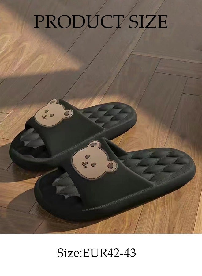 DUNISO Couple Slippers for Men and Women Quick Drying Slide Sandal with Thick Sole Non-Slip Soft Shower Slippers Open Toe Spa Bath Pool Gym House Sandals for Indoor & Outdoor - Image 2