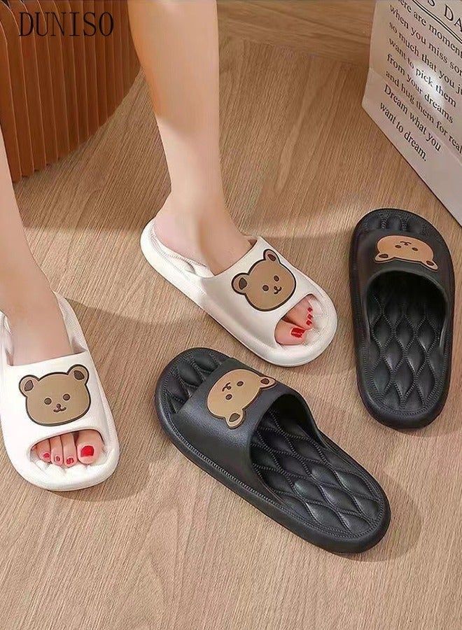 DUNISO Couple Slippers for Men and Women Quick Drying Slide Sandal with Thick Sole Non-Slip Soft Shower Slippers Open Toe Spa Bath Pool Gym House Sandals for Indoor & Outdoor - Image 3