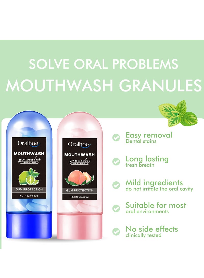 ORALHOE حبوب غسول الفم لعلاج رائحة الفم الكريهة للبالغين، رذاذ لإزالة رائحة الفم الجافة والكريهة، سهل الحمل وحماية من علكة نفس منعش - Image 5