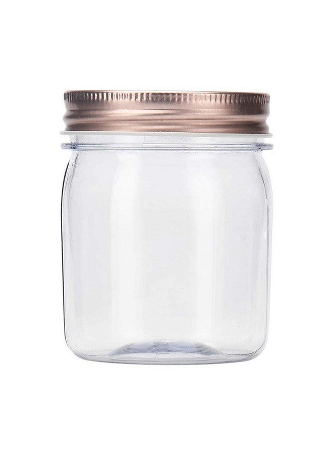Novelinks 8 Ounce Clear Plastic Jars With Rose Gold Lids - Refillable Round Containers for Kitchen & Household Storage - BPA Free (16 Pack) - Image 2