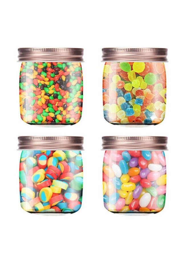 Novelinks 8 Ounce Clear Plastic Jars With Rose Gold Lids - Refillable Round Containers for Kitchen & Household Storage - BPA Free (16 Pack) - Image 5
