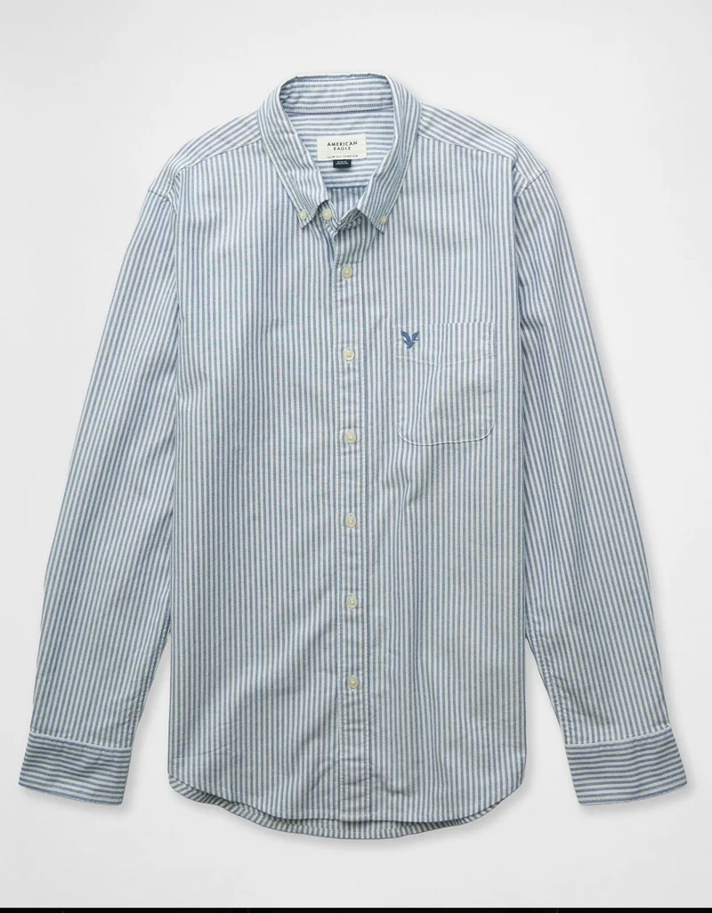 امريكان ايجل قميص أوكسفورد بأزرار وقصّة سلِم بأكمام قصيرة