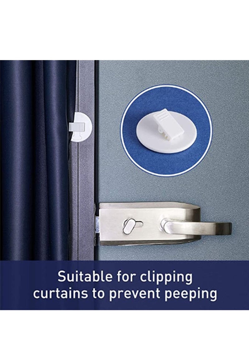 SYOSI Self Adhesive Shower Curtain Clips, 4 Pack Shower Splash Clips For Curtain, Guard Splash Curtain Clips, Curtain Clips Small Wire Holder for Shower Hanging Camper Home Decoration Indoor Outdoor  - Image 5