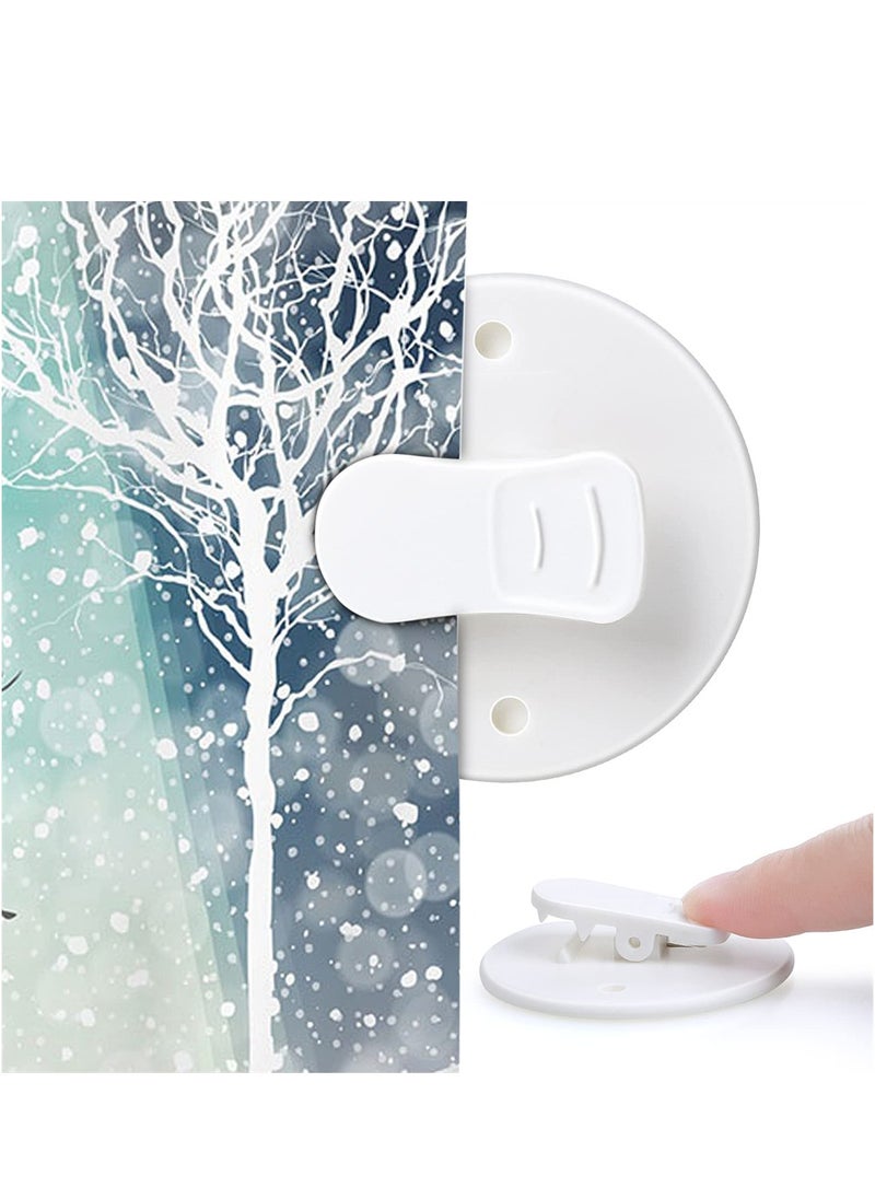 SYOSI Self Adhesive Shower Curtain Clips, 4 Pack Shower Splash Clips For Curtain, Guard Splash Curtain Clips, Curtain Clips Small Wire Holder for Shower Hanging Camper Home Decoration Indoor Outdoor  - Image 2