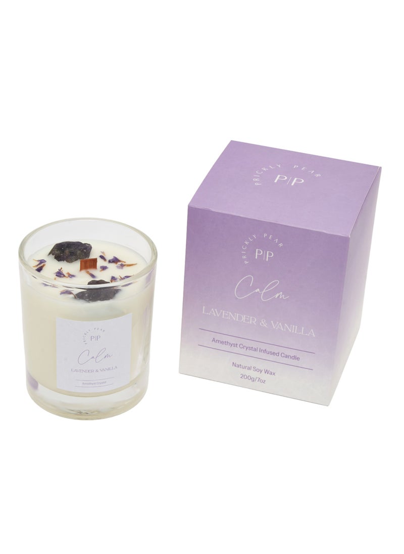 Prickly Pear Amethyst Crystal 'Calm' Candle, 200g  - Image 1
