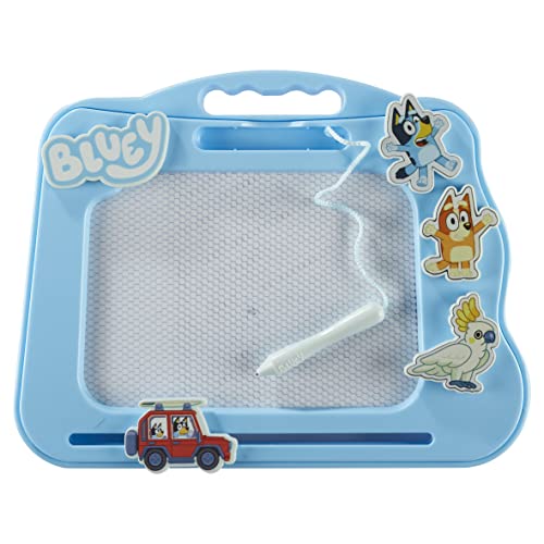 Character Options Bluey Travel Magnetic Scribbler pad with Pen and 3 Stamps, Draw and Erase with no Mess, Blue - Image 4