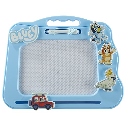 Character Options Bluey Travel Magnetic Scribbler pad with Pen and 3 Stamps, Draw and Erase with no Mess, Blue - Image 2