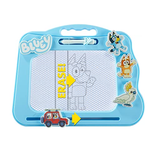 Character Options Bluey Travel Magnetic Scribbler pad with Pen and 3 Stamps, Draw and Erase with no Mess, Blue - Image 5