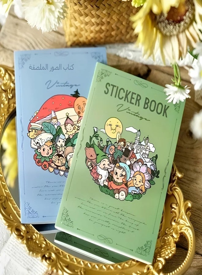 CozyCrest مجموعة كتب ملصقات كوزي كريست، كتيب ملصقات ورقي للمجلات، كتاب ملصقات للزينة، ملصقات للمشاريع، ملصقات على الطراز الأمريكي، دفاتر، سكرابوكينغ (كتب ملصقات) - Image 2
