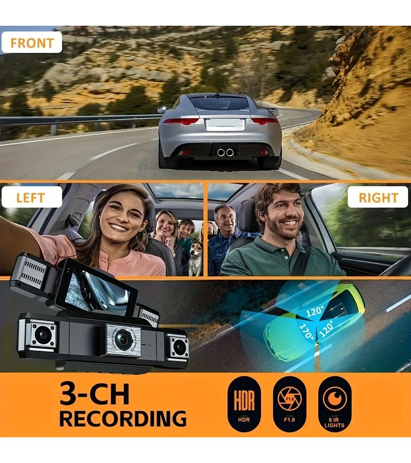 Car Front Rear Left Right 4 Channels 1080P FHD 720P 360 Degree Panoramic Car Camera System Includes 64G Memory Card - Image 5