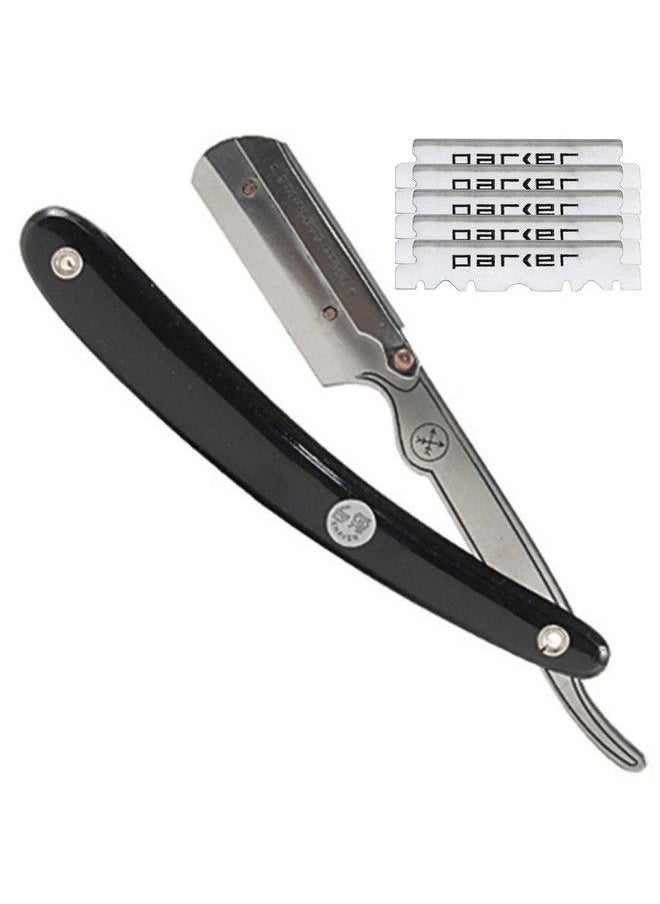 Parker Safety Razor - Srb Straight Edge Disposable Blade Professional Barber Straight Edge Razor With Stainless Steel Blade Arm 5 Parker Premium Professional Blades Included - Image 1