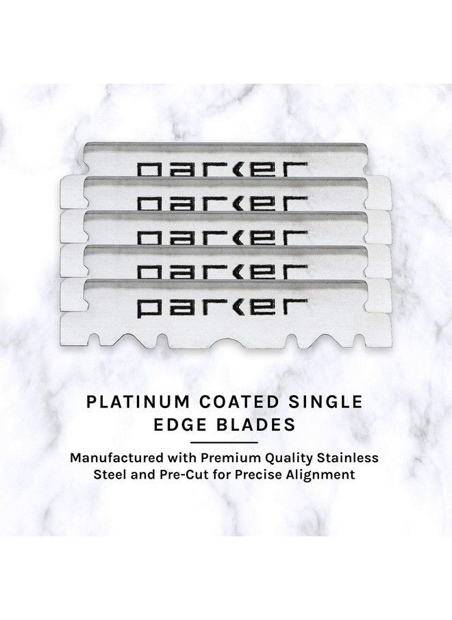 Parker Safety Razor - Srb Straight Edge Disposable Blade Professional Barber Straight Edge Razor With Stainless Steel Blade Arm 5 Parker Premium Professional Blades Included - Image 1