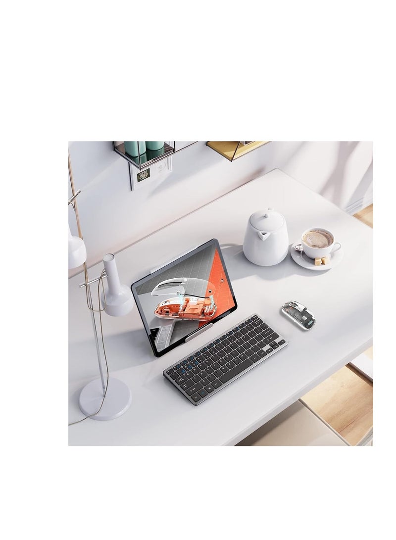 Terabyte Crystal Transparent Magnetic Wireless Mouse  Wireless Bluetooth Mouse, Tri-Mode (BT1+BT2+2.4G) USB C Rechargeable Computer Mouse, Full Transparent Portable Silent Mouse with USB Receiver for Laptop (Grey) - Image 2