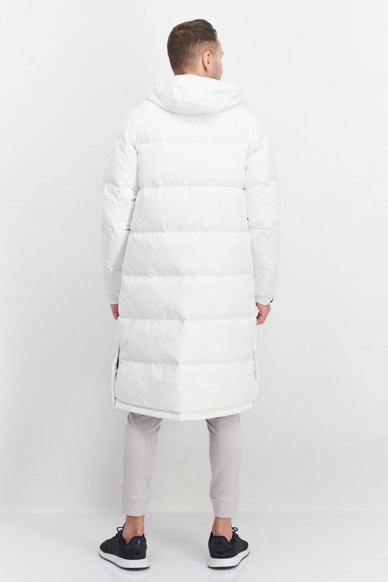 Adidas Men Sportswear Fit Stay Warm Hooded Down Jacket, White - Image 3