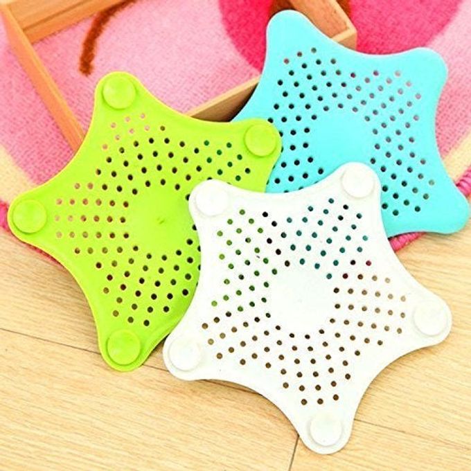 3PCS STARFISH RUBBER DRAIN COVER HAIR CATCHER BATH STOPPER STRAINER FILTER SET OF 3 MULTI COLOR