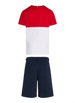 TOMMY HILFIGER Boys' Short and T-Shirt Set - Cotton Blend, Multicolour  - Image 3