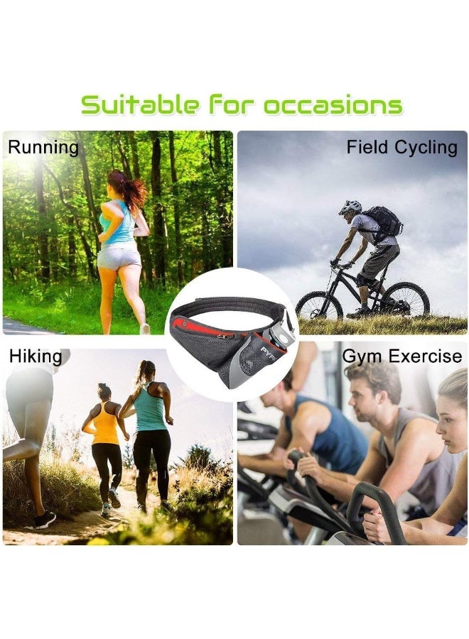 PYFK PYFK Running Belt Hydration Waist Pack with Water Bottle Holder for Men Women Waist Pouch Fanny Bag Reflective (Orange)  - Image 4