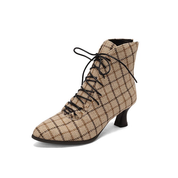 Dropshopping Suede Lace-Up Mid Heel Women'S Boots Plus Size Short Martin Boots 34-43 Plus Size - Image 4