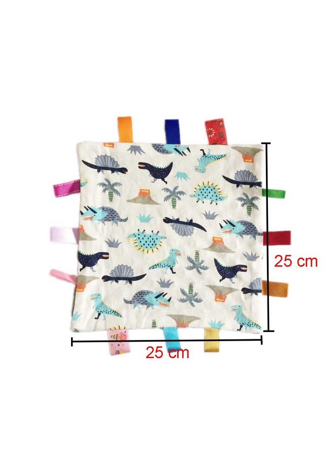 G-Tree - Baby Colorful Security Tag Blanket Soft Appease Towel for Newborn Toddlers(Gray Dinosaur Pattern) - Image 1