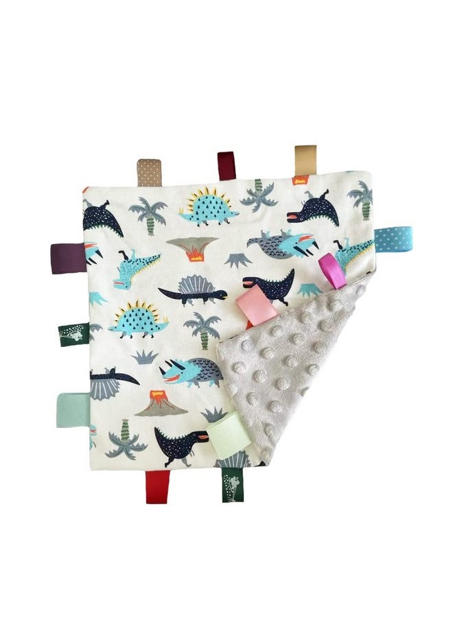 G-Tree - Baby Colorful Security Tag Blanket Soft Appease Towel for Newborn Toddlers(Gray Dinosaur Pattern) - Image 1